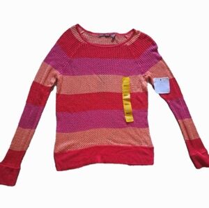 525america Tart Combo Mesh Long-sleeved Round Neck Multicolored Top Size Small